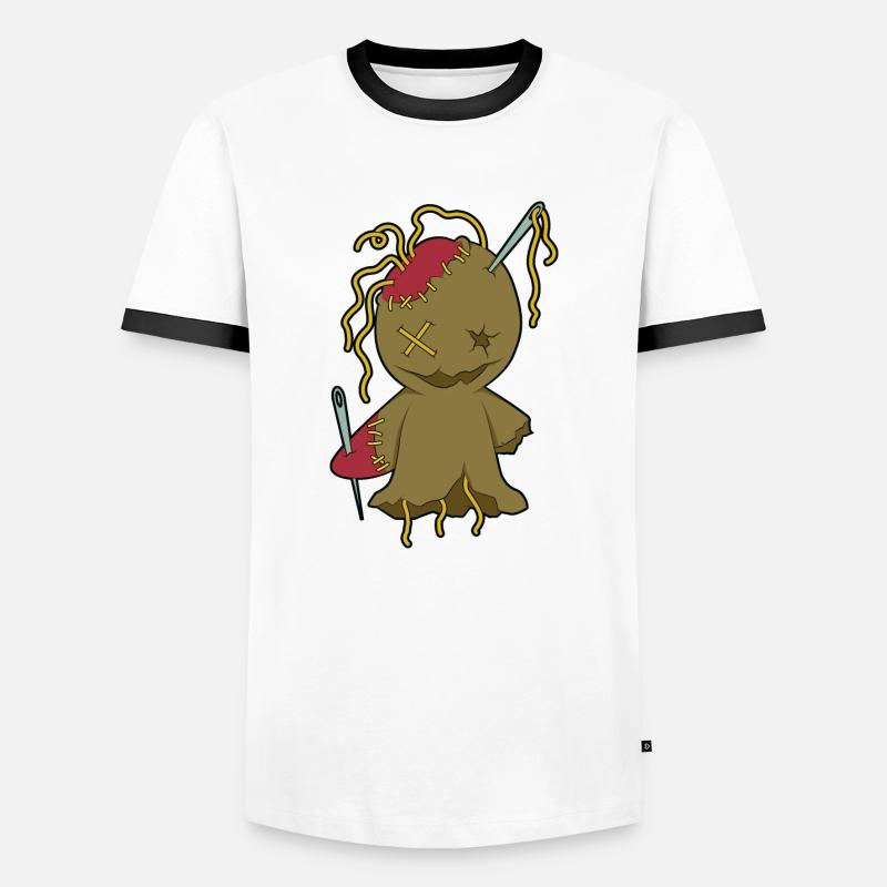 Voodoo Doll - Men's Ringer Shirt - white/black