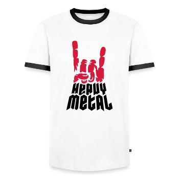 Cool Logo Heavy Metal - T-shirt contrasté Homme - blanc/noir - Devant - AI Model Female 172 light (172cm) & AI Model Male 178 dark (178cm)