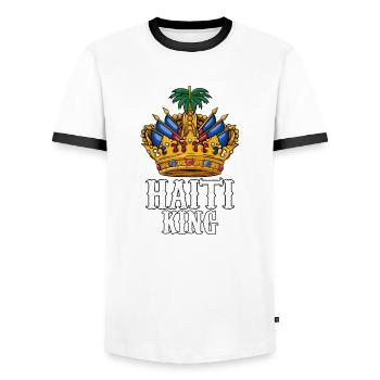 Haiti Haitianer Stolz Flagge Flaggentag I Geschenk - Männer Kontrast-T-Shirt - Weiß/Schwarz - Vorne - AI Model Female 172 light (172cm) & AI Model Male 178 dark (178cm)