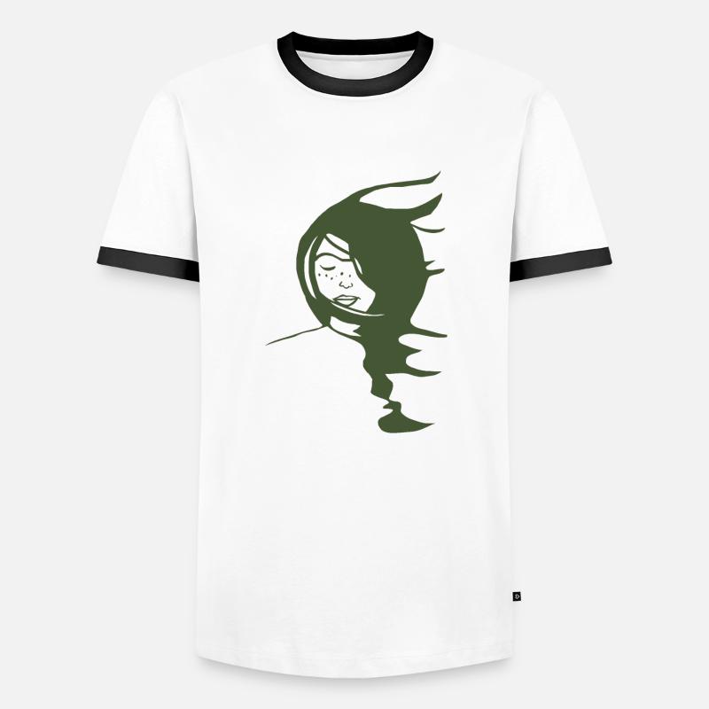 WIND - Männer Kontrast-T-Shirt - Weiß/Schwarz