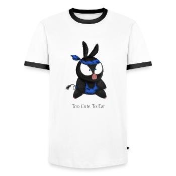 Piglet - Men's Ringer Shirt - white/black - Front - AI Model Female 172 light (172cm) & AI Model Male 178 dark (178cm)