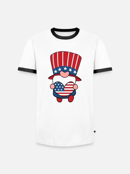amerikanischer Zwerg - Männer Kontrast-T-Shirt - Weiß/Schwarz