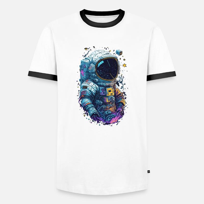 Astronaut - Männer Kontrast-T-Shirt - Weiß/Schwarz