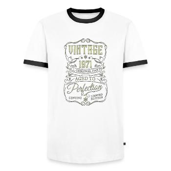 1971 vintage retro 70s legends are born birthday - Men's Ringer Shirt - white/black - Front - AI Model Female 172 light (172cm) & AI Model Male 178 dark (178cm)