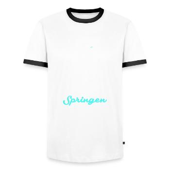Turmspringenspringer - Männer Kontrast-T-Shirt - Weiß/Schwarz - Vorne - AI Model Female 172 light (172cm) & AI Model Male 178 dark (178cm)