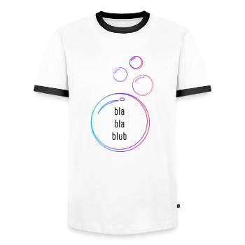 bla bla bla - T-shirt contrasté Homme - blanc/noir - Devant - AI Model Female 172 light (172cm) & AI Model Male 178 dark (178cm)