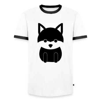 Renard - T-shirt contrasté Homme - blanc/noir - Devant - AI Model Female 172 light (172cm) & AI Model Male 178 dark (178cm)