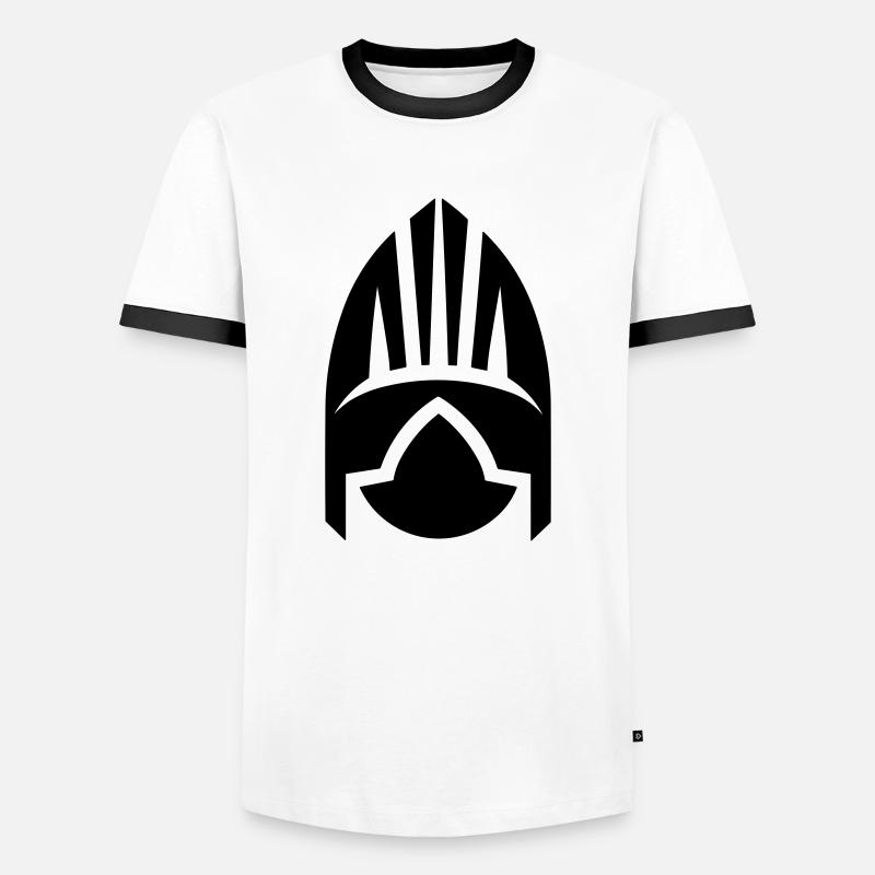 Wikingerhelm Krieger - Männer Kontrast-T-Shirt - Weiß/Schwarz