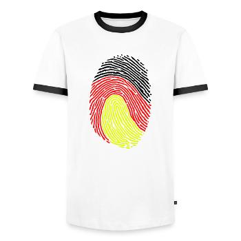 Carte d’identité allemande - T-shirt contrasté Homme - blanc/noir - Devant - AI Model Female 172 light (172cm) & AI Model Male 178 dark (178cm)
