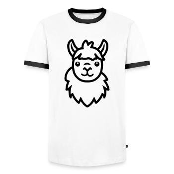 Alpaca llama - Men's Ringer Shirt - white/black - Front - AI Model Female 172 light (172cm) & AI Model Male 178 dark (178cm)