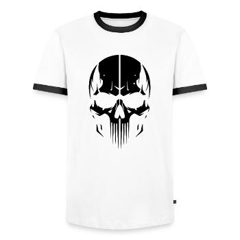 Crâne, crâne - T-shirt contrasté Homme - blanc/noir - Devant - AI Model Female 172 light (172cm) & AI Model Male 178 dark (178cm)