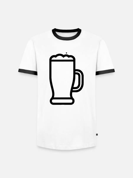 Bier - Männer Kontrast-T-Shirt - Weiß/Schwarz