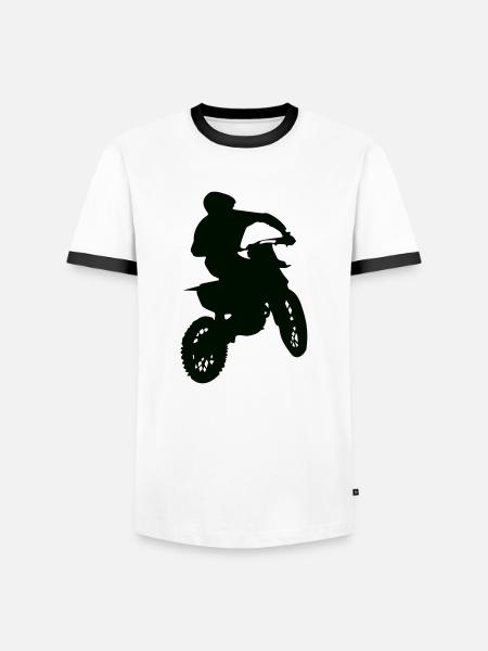 motocross racer - Männer Kontrast-T-Shirt - Weiß/Schwarz
