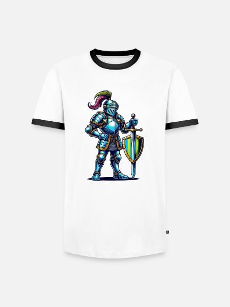 Knight Comic - Men's Ringer Shirt - white/black
