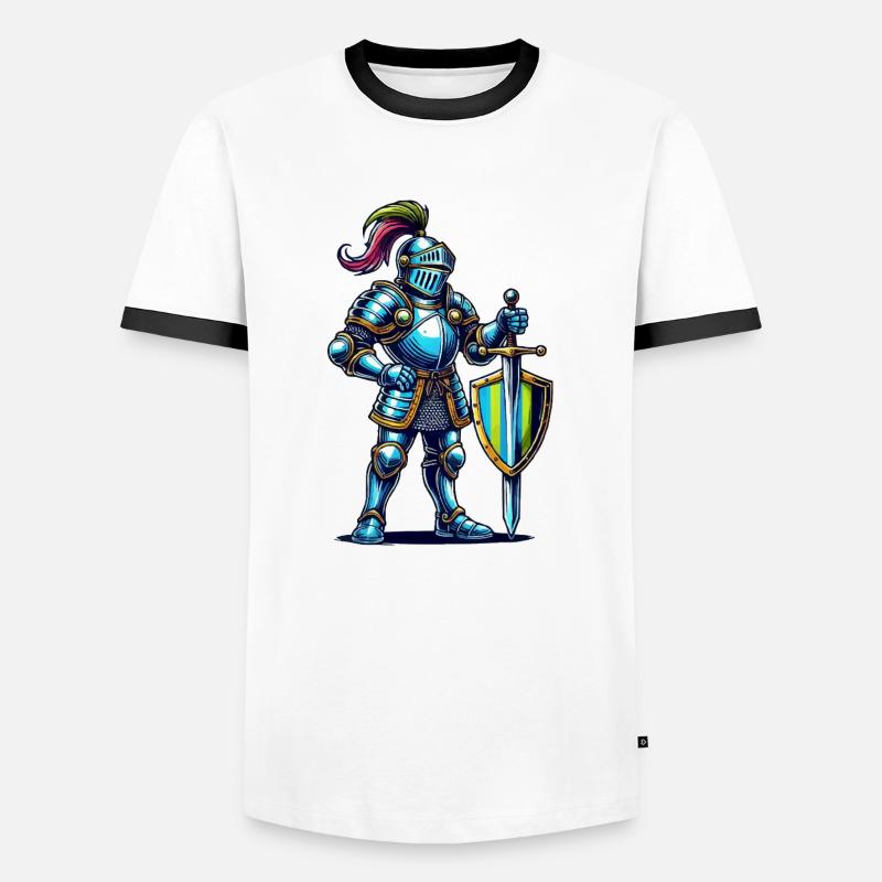 Knight Comic - Men's Ringer Shirt - white/black