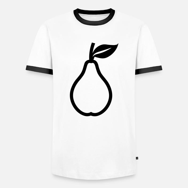 Birne - Männer Kontrast-T-Shirt - Weiß/Schwarz