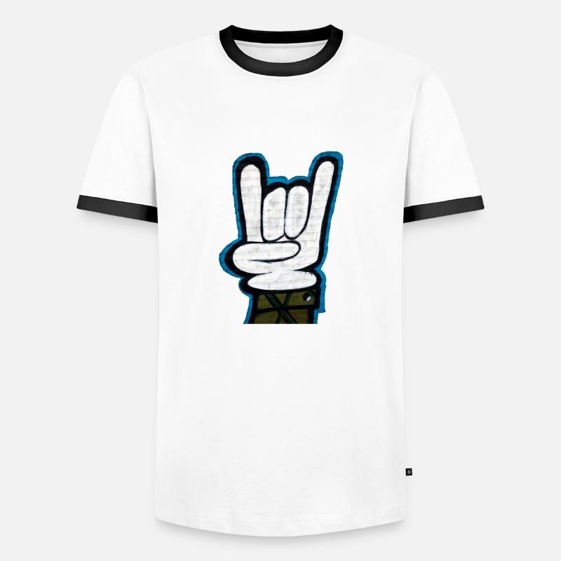 graffiti - Men's Ringer Shirt - white/black