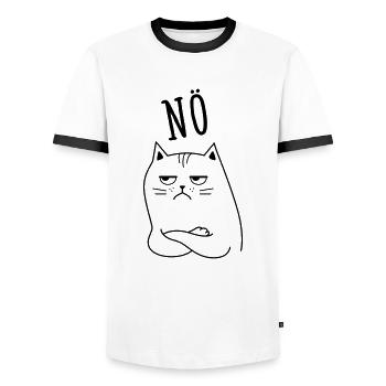 Nö Katze Nein Heute Nicht Lustiger Spruch - Männer Kontrast-T-Shirt - Weiß/Schwarz - Vorne - AI Model Female 172 light (172cm) & AI Model Male 178 dark (178cm)