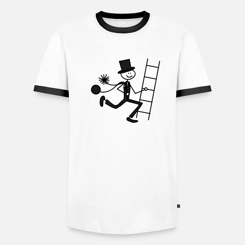 Chimney sweep - Men's Ringer Shirt - white/black