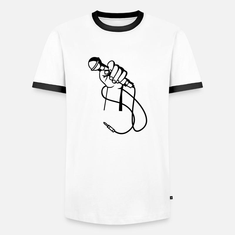 Micro Hand - Men's Ringer Shirt - white/black