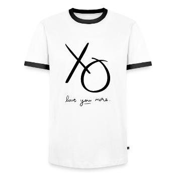 Xoxo Love you More - Männer Kontrast-T-Shirt - Weiß/Schwarz - Vorne - AI Model Female 172 light (172cm) & AI Model Male 178 dark (178cm)
