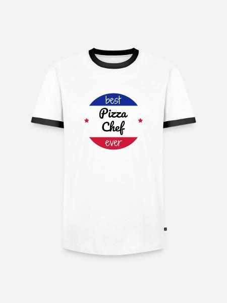 Pizza / Pizzaiolo / Pizza Chef / Pizzachef - Men's Ringer Shirt - white/black