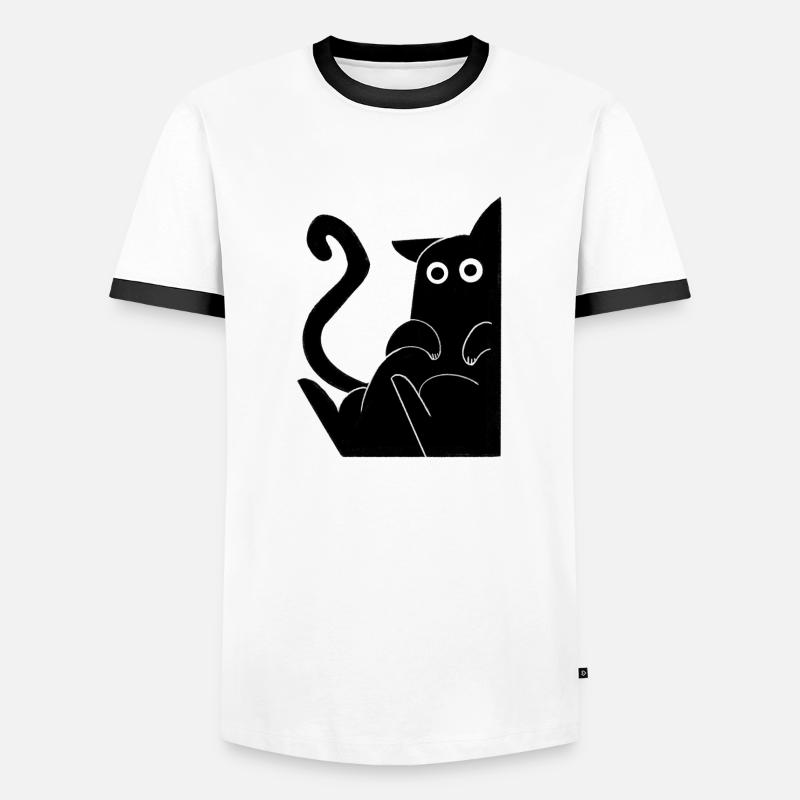 Geometry Cat 2 - Men's Ringer Shirt - white/black