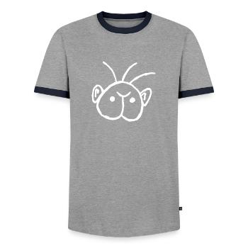 Arsch mit Ohren - Männer Kontrast-T-Shirt - Grau/Navy  - Vorne - AI Model Female 172 light (172cm) & AI Model Male 178 light (178cm)