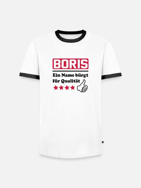 Boris - T-shirt contrasté Homme - blanc/noir