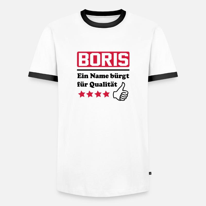 boris - Männer Kontrast-T-Shirt - Weiß/Schwarz
