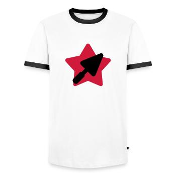Maurer / Mauerwerk / Bau / Hersteller - Männer Kontrast-T-Shirt - Weiß/Schwarz - Vorne - AI Model Female 172 light (172cm) & AI Model Male 178 dark (178cm)