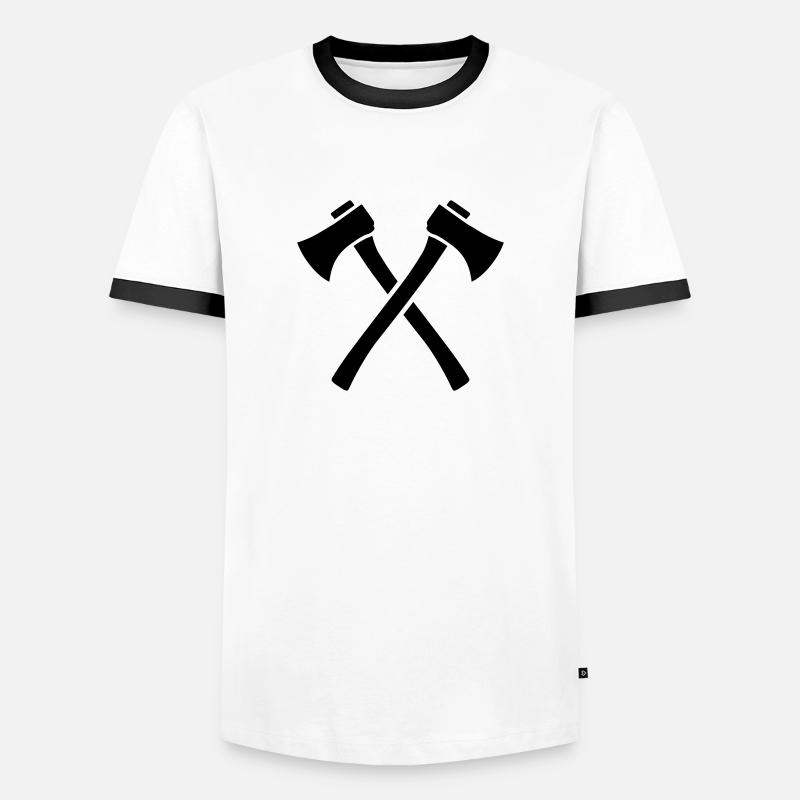 Ax - Men's Ringer Shirt - white/black