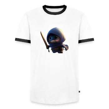 Sweet Ninja , Minininja - Männer Kontrast-T-Shirt - Weiß/Schwarz - Vorne - AI Model Female 172 light (172cm) & AI Model Male 178 dark (178cm)