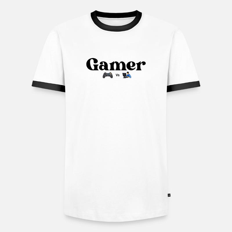Controller VS PC - Men's Ringer Shirt - white/black