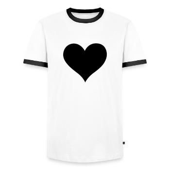 heart - Männer Kontrast-T-Shirt - Weiß/Schwarz - Vorne - AI Model Female 172 light (172cm) & AI Model Male 178 dark (178cm)