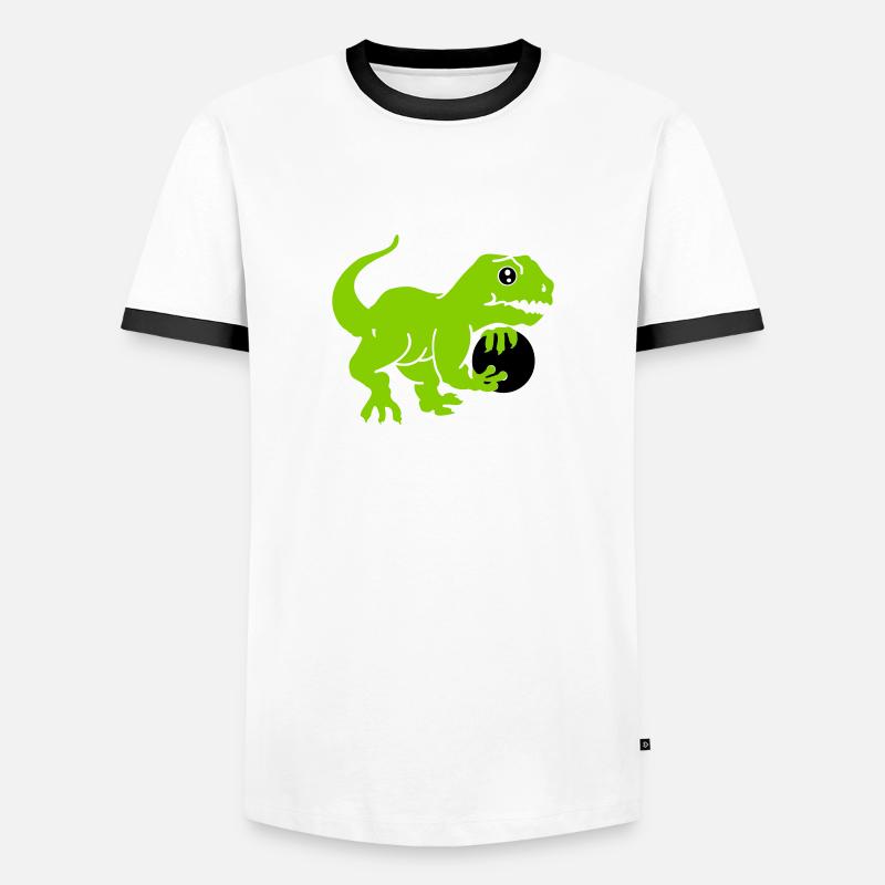 bowling dino (3c) - T-shirt contrasté Homme - blanc/noir