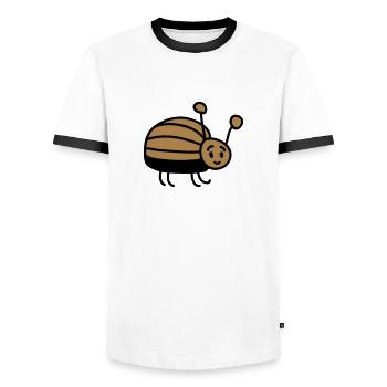 kleiner Käfer - Männer Kontrast-T-Shirt - Weiß/Schwarz - Vorne - AI Model Female 172 light (172cm) & AI Model Male 178 dark (178cm)