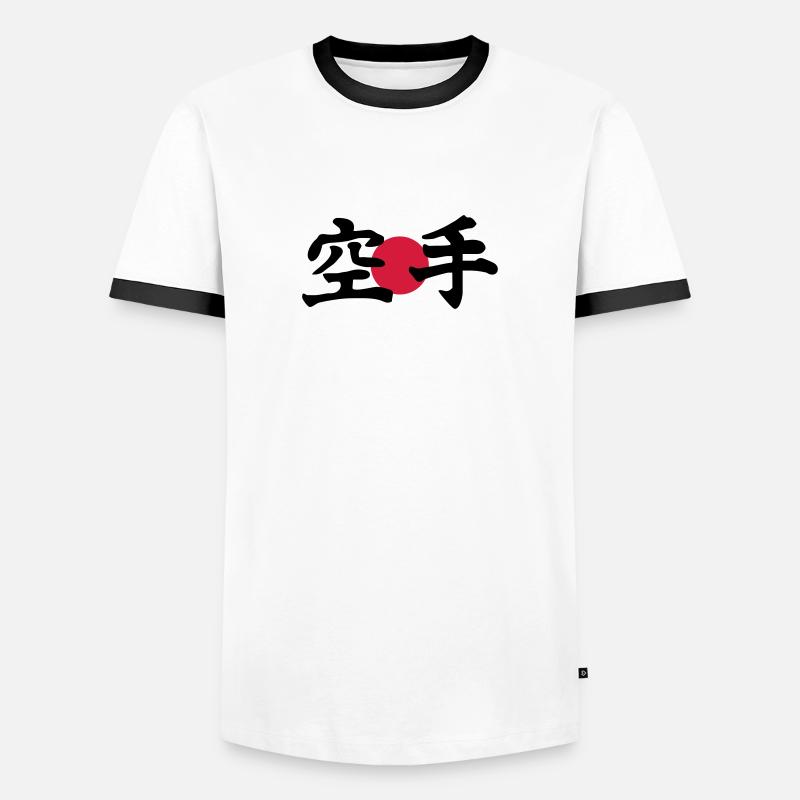 karate - Männer Kontrast-T-Shirt - Weiß/Schwarz