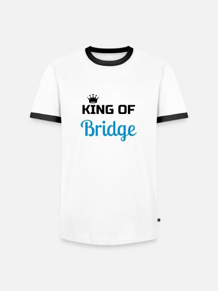 bridge / bridgeur / bridgeuse / cartes - T-shirt contrasté Homme - blanc/noir