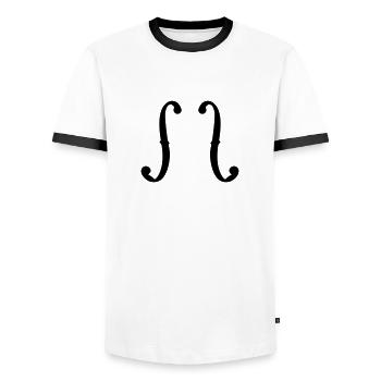 Bass - T-shirt contrasté Homme - blanc/noir - Devant - AI Model Female 172 light (172cm) & AI Model Male 178 dark (178cm)