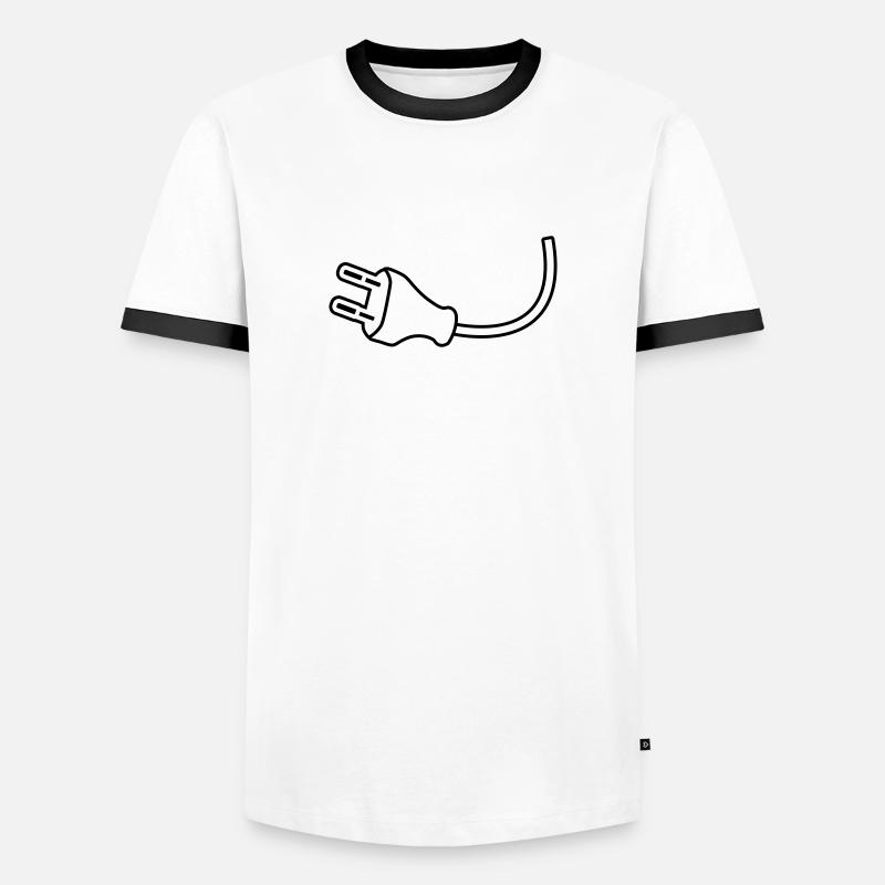 Plug - Men's Ringer Shirt - white/black
