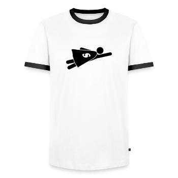 Super Hero - T-shirt contrasté Homme - blanc/noir - Devant - AI Model Female 172 light (172cm) & AI Model Male 178 dark (178cm)