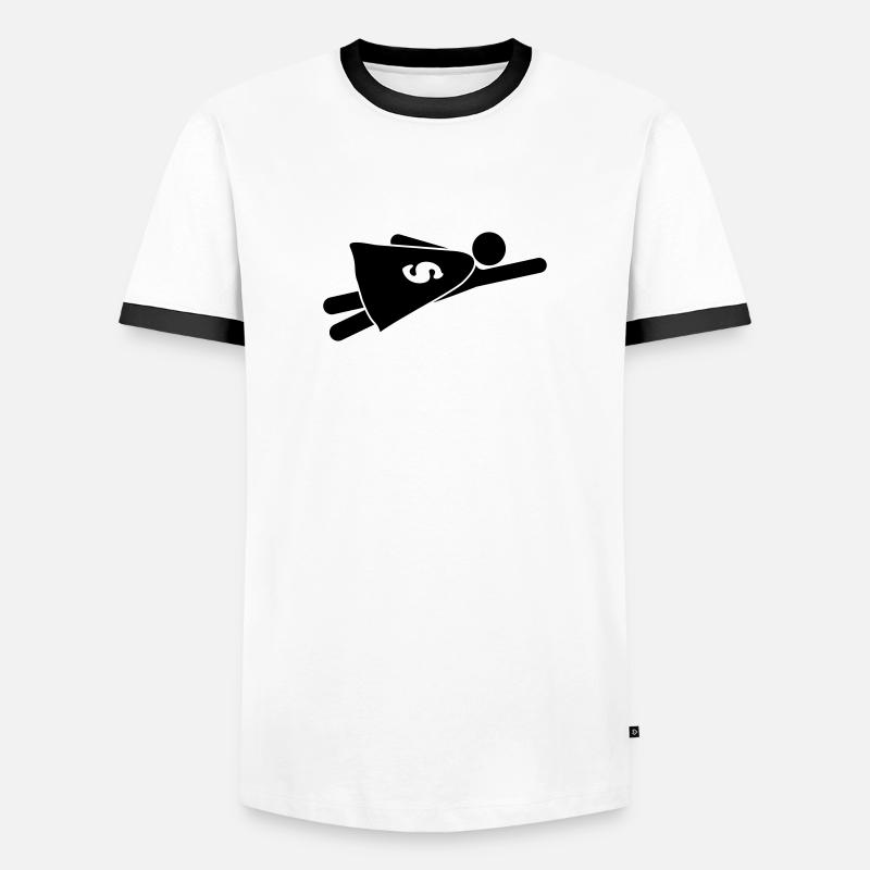 Super Hero - Men's Ringer Shirt - white/black