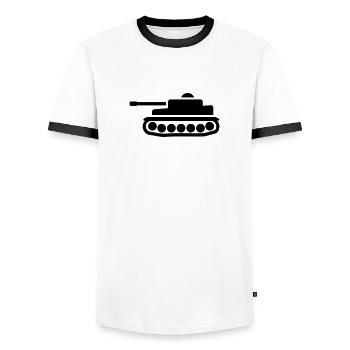 Tank - Men's Ringer Shirt - white/black - Front - AI Model Female 172 light (172cm) & AI Model Male 178 dark (178cm)