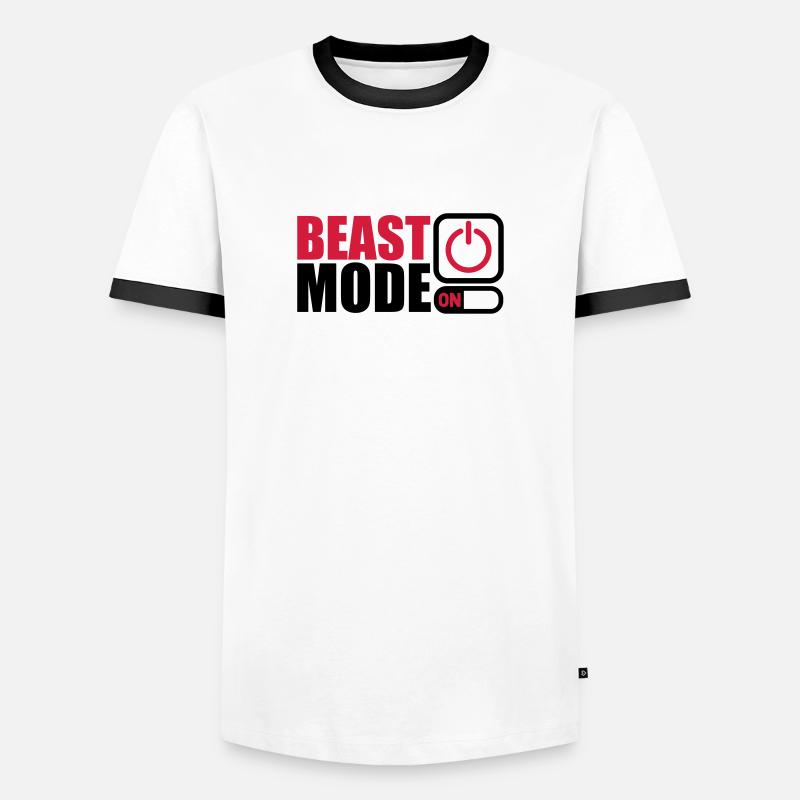 Beast Mode On Power An - Männer Kontrast-T-Shirt - Weiß/Schwarz