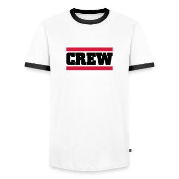 crew - T-shirt contrasté Homme - blanc/noir - Devant - AI Model Female 172 light (172cm) & AI Model Male 178 dark (178cm)