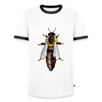 Bees Queen Honey Bee - Men's Ringer Shirt - white/black - Front - AI Model Female 172 light (172cm) & AI Model Male 178 dark (178cm)