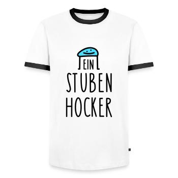 Zuhause Sprüche home office - Männer Kontrast-T-Shirt - Weiß/Schwarz - Vorne - AI Model Female 172 light (172cm) & AI Model Male 178 dark (178cm)