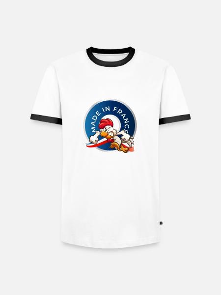 MADE IN FRANCE - T-shirt contrasté Homme - blanc/noir