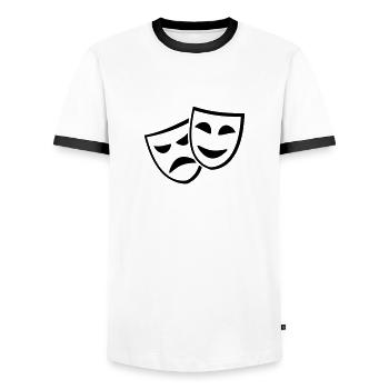 Theater - Männer Kontrast-T-Shirt - Weiß/Schwarz - Vorne - AI Model Female 172 light (172cm) & AI Model Male 178 dark (178cm)